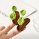 AEGYPIUS Bean Sprout Hair Clip Set, 2 Pcs Woolen Bean Sprout Hair Clips in Green, Nature-Inspired Design for Kids and Adults, Premium Wool Material, DIY for School Home Party