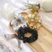 Bronzing Gilding Hair Scrunchies Floppy Metallic Ponytail Holders Gilding Hair Scrunchy BW32 (Black-Gold-Silver)