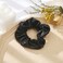 Bronzing Gilding Hair Scrunchies Floppy Metallic Ponytail Holders Gilding Hair Scrunchy BW32 (Black-Gold-Silver)