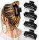 Canitor 4 PCS 4.1 Inch Black Hair Clips - Acrylic Rectangular Women's Barrettes, Jaw Clips for Thick and Thin Hair, Non-slip