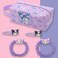 Cartoon Cosmetics Makeup Bag with 2 Hairpins and 2 Hair Ties Travel Bag Kawaii Hair Clips Hair Bands for Girls Women Hair Accessoaries