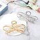 4.5 Inch Metal Bow Claw Hair Clips - Cute Bowknot Hair Jaw Clips with Strong Hold for Thick and Thin Hair - 2 Pcs, Gold &amp; Silver