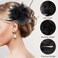 Sibba Flower Hats Clips Hairpin Barrettes Rose Hair Dress Accessories Black Pin Floral Feather Women Girls Dresses For Travel Wedding Prom Party (Flower Stamens Style)