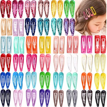 C&Eacute;LLOT 88 Pieces 2 Inch Snap Hair Clips No Slip Metal Hair Clip Barrettes for Girls Toddlers Kids Women