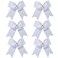 8 Inch Jumbo Cheerleader Bows with Bling Fling Rhinestones Ponytail Holder Cheerleading Bows Hair Tie College (White)