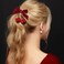 6 Pcs Cherry Bow Hair Clip Rhinestone Velvet Alligator Clips for Women Girls Teen Ponytail Hair Accessories Red Fruit Hair Barrettes
