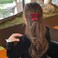 6 Pcs Cherry Bow Hair Clip Rhinestone Velvet Alligator Clips for Women Girls Teen Ponytail Hair Accessories Red Fruit Hair Barrettes