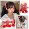 6 Pcs Cherry Bow Hair Clip Sweet Cute Alligator Clips Barrettes Hair Decoration for Teen Girls Women