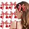 6 Pcs Cherry Bow Hair Clip Sweet Cute Alligator Clips Barrettes Hair Decoration for Teen Girls Women