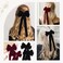 Velvet Hair Bows with Alligator Clips - 4 PCS Hair Accessories for Women, Girls, Teens, and Toddlers - Burgundy and Black Bows