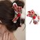 Christmas Hair Claw Clips for Women Red Plaid Bows Hair Clips White Plush Claw Clips with Bells Tassel Christmas Hair Clip Nonslip Winter Hair Accessories Xmas Hair Decoration for Thin Thick Hair