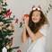 2PCS Christmas Hairpins Antler Girls Hairpins Christmas Headdresses Reindeer Antlers Headbands Christmas Hair Clips Hair Accessories for Girls