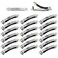 Cinaci 20 Pack 8cm/3" Simple Plain Blank DIY Caft Silver Metal French Hair Barrettes with Black Leather Cover Snap Hair Clips Clasps for Women Girls Teens Hair Accessories (3 Inch)