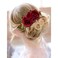 Cinaci 4 Pack Metal Hair Side Combs Slides with Artificial Rose Flower Floral Wedding Bridal Clips Headpieces Hairpins Barrettes Bun Chignon Hair Accessories for Women Flower Girls Brides Bridesmaids