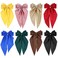 Cinaci 8 Pieces Silky Satin Big Hair Bows for Women Girls Teens, Fancy Long Tail Bow Hair Clips French Hair Barrettes Hair Accessories