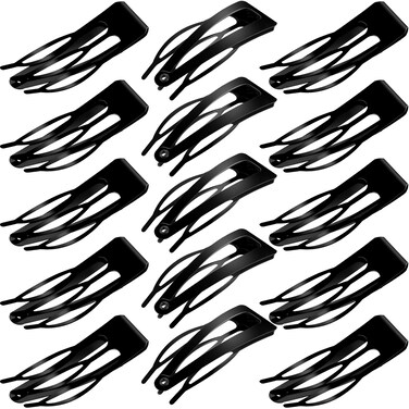 32 Pieces Hair Clips Set - 3 Prong Double Grip Metal Barrettes, Hair Comb Accessories for Women, Girls Hair Accessories (Black)