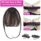 Human Hair Bangs - Clip On Dark Brown Faux Bangs With Temples