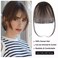 Human Hair Bangs - Clip On Dark Brown Faux Bangs With Temples