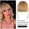 Clip In Bangs Human Hair Bangs Clip In Hair Extension, 100% Human Hair Bangs For Women Air Bangs Fringe With Temples Faux Bangs Hair Clips On Wispy Bangs For Daily Wear (Wispy Bangs, Blonde)