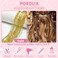 Clip in Hair Tinsel Kit, POROLIR Pack of 6Pcs Glitter Fairy Tinsel Hair Extensions 20 Inch Shiny Hair Tinsel Heat Resistant, Sparkly Strands Hair Accessories, Festival Gift for Women Girls Kids (Gold)