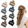 Medium Claw Hair Clips for Women Girls, 2" Matte Rectangle Small Hair Claw Clips for Thin/Medium Thick Hair, Hair Jaw Clips Nonslip Clips (8pcs Cool Color)