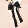 Long Hair Bows with Ribbons, Lace, Tulle and Pearls - Decorative Hair Clips, Barrettes and Hair Accessories for Women, Girls and Prom