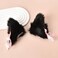 Cat Ears Hair Clip Adult Christmas Halloween Custome Hair Clips Cosplay Hair Accessories for Women Black Furry Animal Wolf Ears Party Dress Cat Ear Barrettes with Bell Bow Decor Hair Clip for Girls