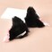 Cat Ears Hair Clip Adult Christmas Halloween Custome Hair Clips Cosplay Hair Accessories for Women Black Furry Animal Wolf Ears Party Dress Cat Ear Barrettes with Bell Bow Decor Hair Clip for Girls