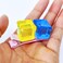 Anime Hitori Gotoh Hair Clips Blue and Yellow Ice Cube Shape Hair Ties Hair Accessories Barrette Headwear Cosplay Props Halloween
