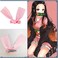 Anime Demon Nezuko Kamado Hair Clips Hair Ties Hair Accessories Pink Barrettes Headwear Cosplay Props Halloween