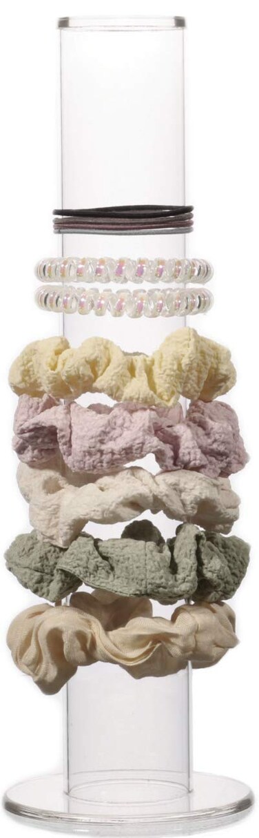 Cq acrylic Acrylic Ponytail and Scrunchie Holder Stand,Girls Bracelet Display Rack, Hair Scrunchy Holder, Vertical Bracelets and Scrunchies Holders,12 Inch High