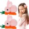 Hair Clip Set, 2PCS Pink Cute Cartoon Rabbit Ear Hairpin Plush Bunny Hair Clips for Toddlers Girls Party Hair Access