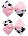 2PC Cow Print Hair Bow Clips 4 Inch Pink Cowgirl Pigtail Bows Farm Party Costume Hair Accessories