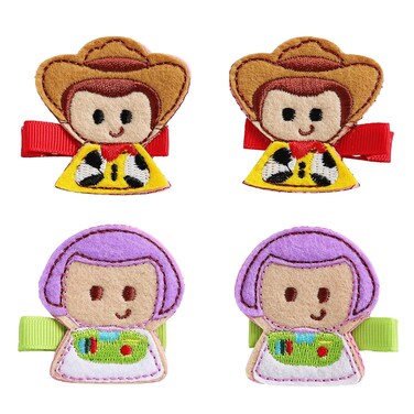 2 Pairs Cute Toy Hair Clips for Girls Women 2 Inch Cartoon Dress up Hair Accessories Birthday Party Gift for Woody Buzz