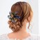 Yokawe Flower Hair Barrettes Bridal Wedding Hair Clips Blue Green Crystal Hair Piece Floral Prom Hair Accessories for Women (A)