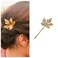 Boho Maple Leaf Hair Clip Barrette Gold Leaf Hairpin Head Clip Metal Leaves Hair Barrette Bobby Pin Gold Bridal Hair Accessories for Women and Girl Headdress