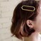 Minimalist Oval Hair Clip Hairpin Gold Oval Circle Hairclips Metal Geometric Hairpin Barrette French Ponytail Holder Hair Clips Decorative Hair Accessories for Women and Girls Headdress
