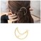 Boho Metal Crescent Hairclip Barrette - Gold Hollow Minimalist Half Moon Side Clip Pin, Decorative Hair Accessories for Women and Girls Headdress