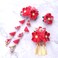 Lurrose 3pcs Japanese Kimono Flower Hair Clips Tassel Hair Hairpins Japanese Style Traditional Kimono Hair Barrettes Hair Accessories for Women (Red)