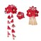 Lurrose 3pcs Japanese Kimono Flower Hair Clips Tassel Hair Hairpins Japanese Style Traditional Kimono Hair Barrettes Hair Accessories for Women (Red)