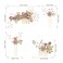 Handmade Rhinestone Floral Hair Comb Set - Bridal Headpiece, Hair Accessories, Hair Pins, and Hair Clips for Wedding Dress (Pink)