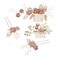 Handmade Rhinestone Floral Hair Comb Set - Bridal Headpiece, Hair Accessories, Hair Pins, and Hair Clips for Wedding Dress (Pink)