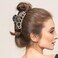 Large Rhinestones Jaw Clips Strong Hair Claw Clips Hair Clamps Hair Accessories for Women (Black White)