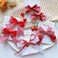 8 Pcs Cherry Strawberry Bow Hair Clips Cute Red White Bow Alligator Hair Clips Lace Gingham Hairpin Bows Fruit Hair Barrettes Hair Accessories for Women Girls Christmas Party