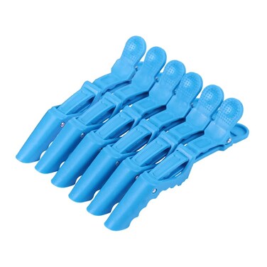AKOAK 6 PCS Professional Anti slip Crocodile Clip - Large Styling Hair Clip for Women's Thick Hair, Dyeing or Hair Care Partition Positioning Clip, Salon DIY Accessories (Blue)