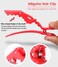 AKOAK 6 PCS Professional Anti slip Crocodile Clip - Large Styling Hair Clip for Women's Thick Hair, Dyeing or Hair Care Partition Positioning Clip, Salon DIY Accessories (Red)