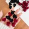 BWDCQMX Heart-Shaped Hair Clip, Mini Hair Clips for Women 20 pcs, Velour Hair Claw Clips Black Red, Cute Hair Accessories for Women Girls, Hair Valentine's Day Accessories