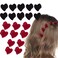 BWDCQMX Heart-Shaped Hair Clip, Mini Hair Clips for Women 20 pcs, Velour Hair Claw Clips Black Red, Cute Hair Accessories for Women Girls, Hair Valentine's Day Accessories