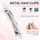 50 Pack 8cm/3 Inch Plain Blank Silver Metal DIY Craft French Barrettes Automatic Spring Snap Hair Clips Clasps Accessories for Women Girls Teens