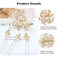 7 Pieces Gold Metal Party Prom Wedding Bridal Pearl Rhinestone Flower Hair Clips Barrettes+U-shaped Leaf Hairpins Headpieces Accessories for Brides Bridesmaids Women Girls